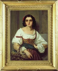 Donna italiana con cesto di uva, 1862